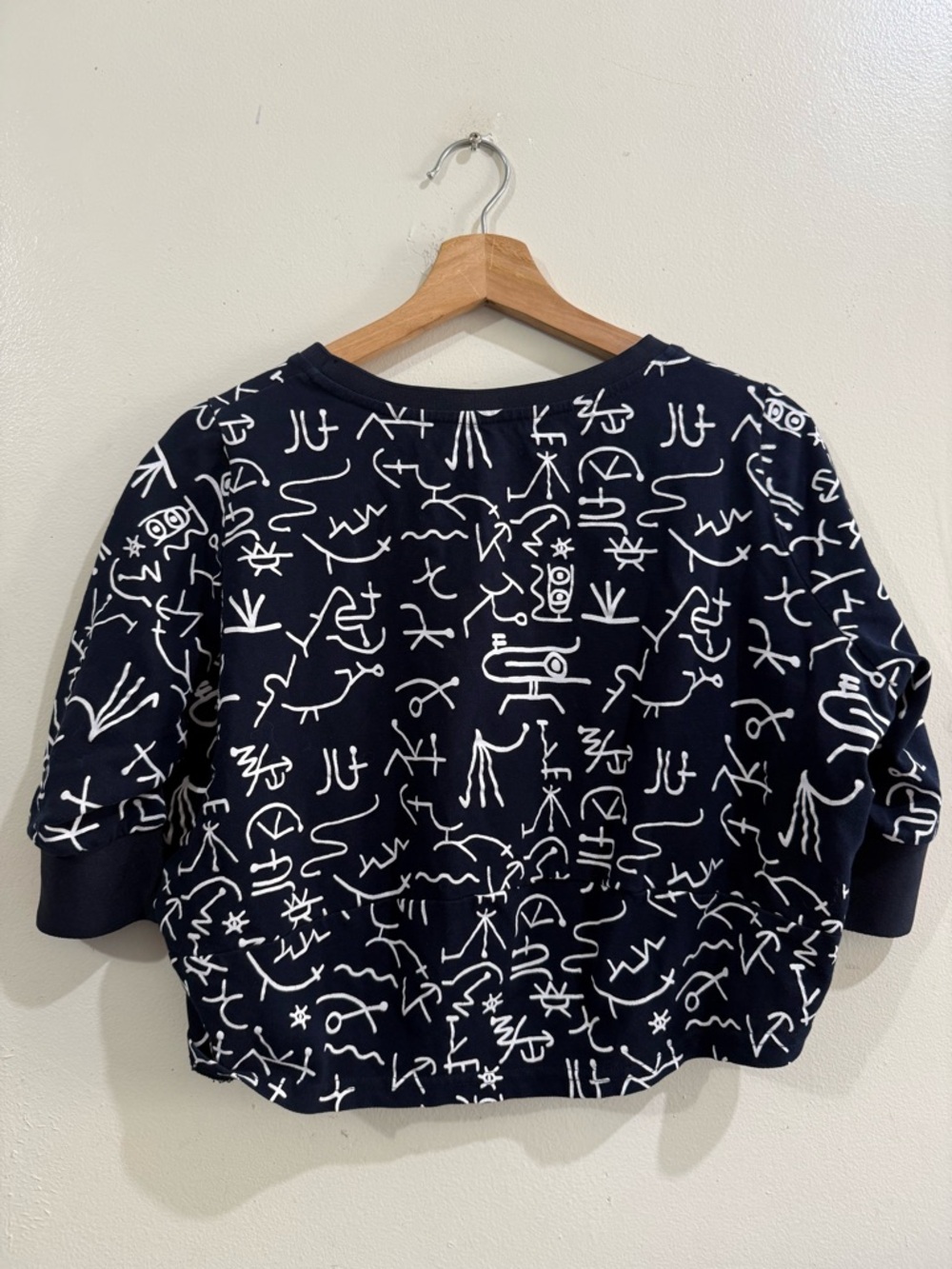 PSALTER Navy Crewneck Sweater with White Script Print and Rainbow Patch by - Picture 6 of 6